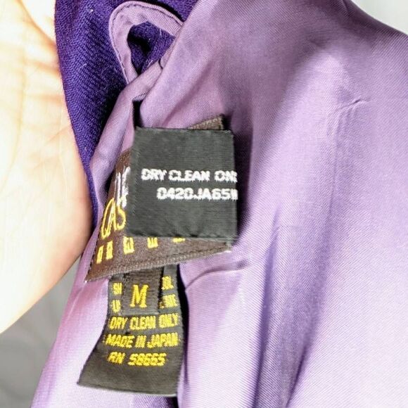 Classiques Women's Purple Long Sleeve Button Front Blouse Size Medium - Picture 5 of 6